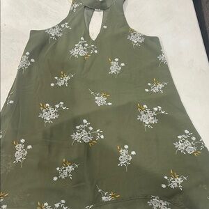 Miami Green Halter Sundress Sleeveless Midi